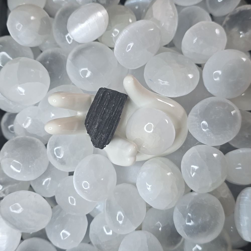 4 Selenite Palm Stones
